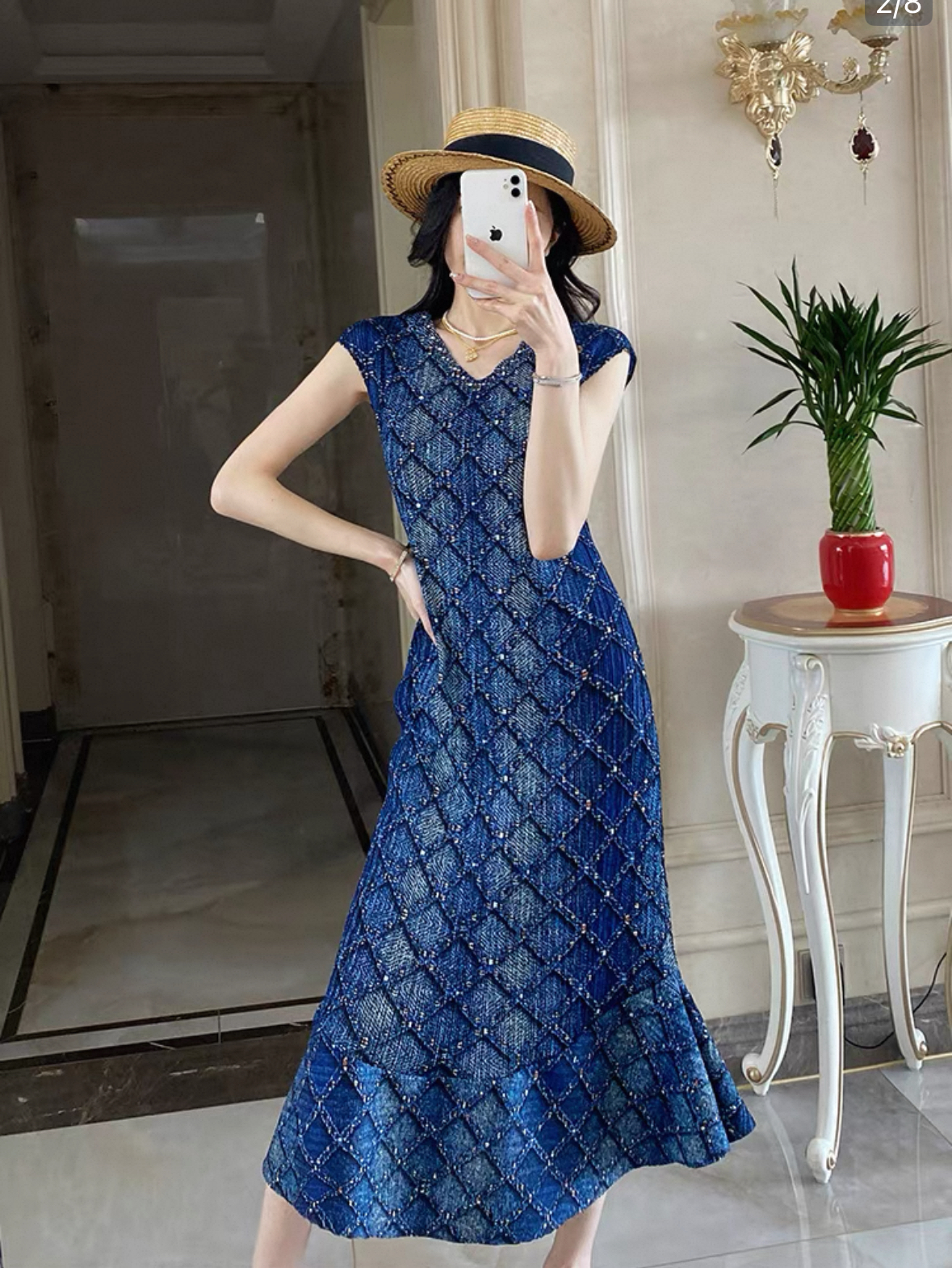 Elegant vacation long loose design slimming fashion suspender