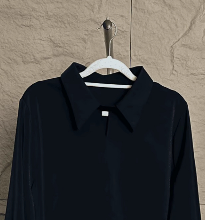 Temperament shirt for spring and autumn fashion, loose and slimming, black shirt size
