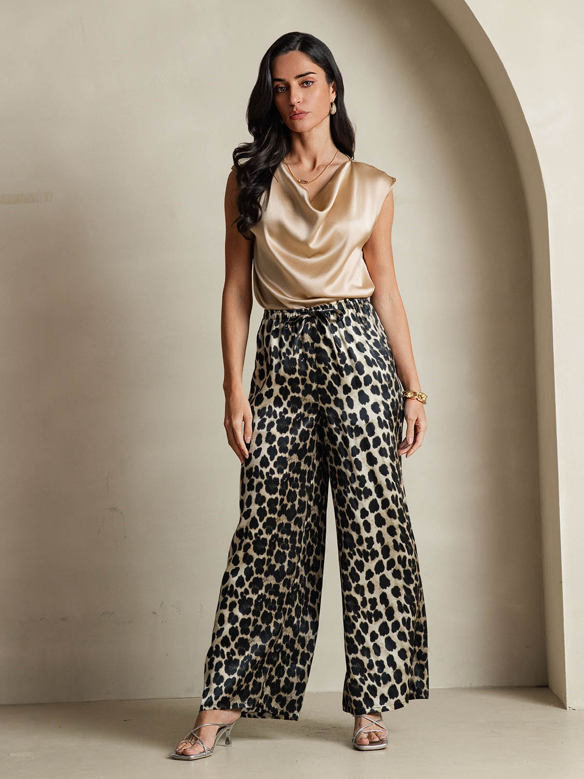 19Momme Soie Col Bateau Cap Manches Blouse