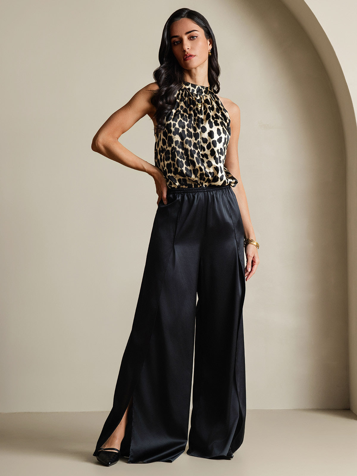 19 Momme Soie Décontracté Sans Manches Haut Licou