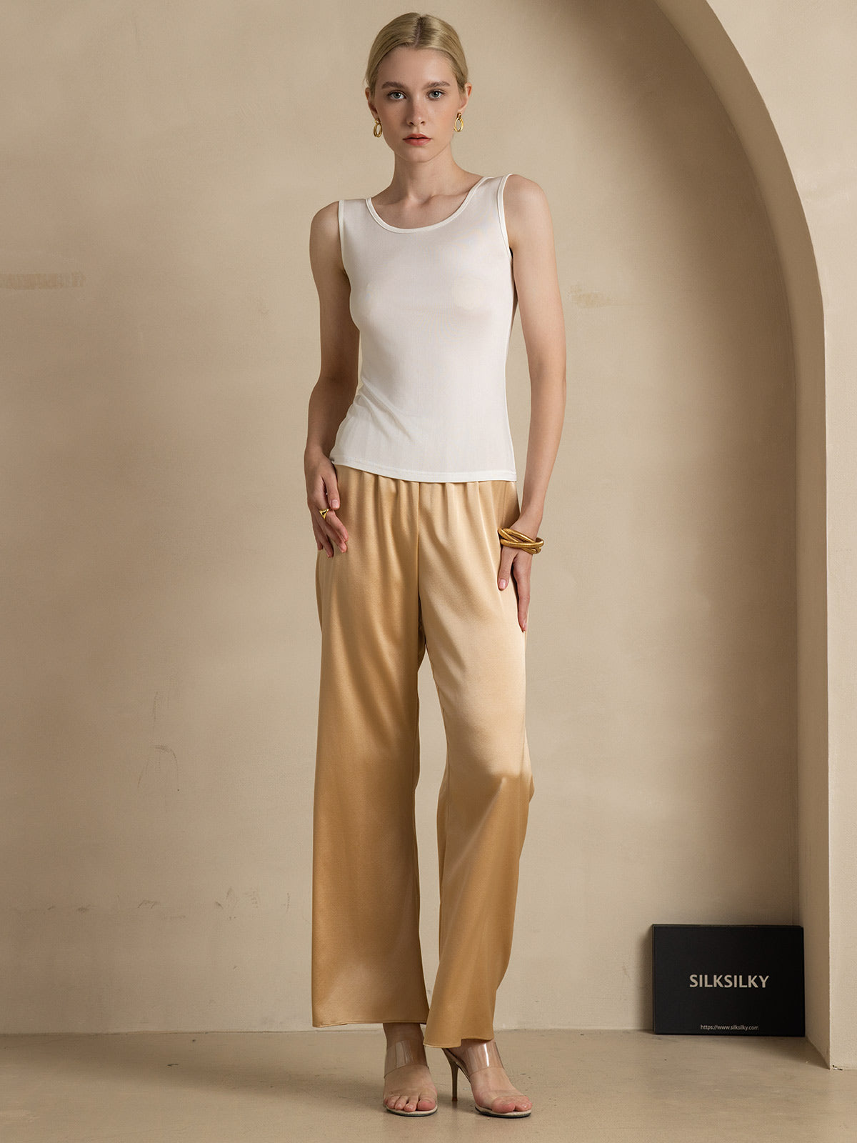 Pure Soie Lounge Col Rond Débardeur