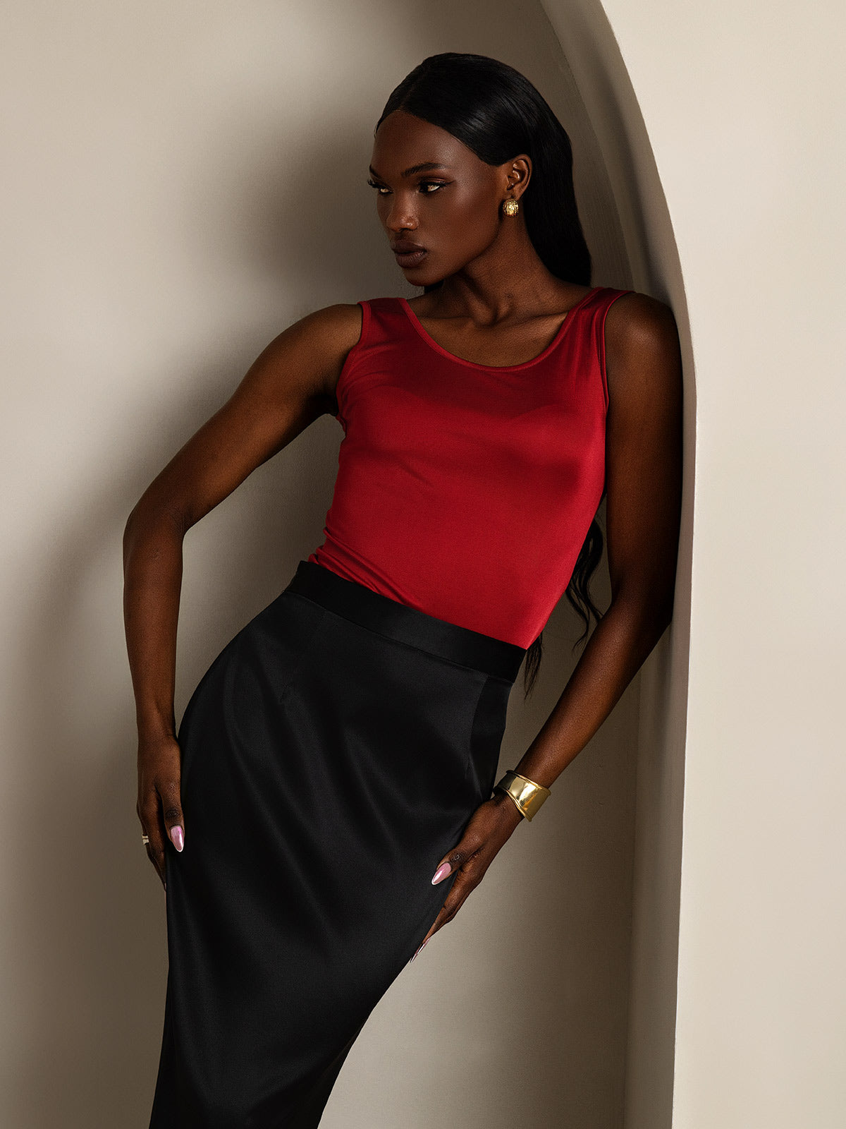 Pure Soie Lounge Col Rond Débardeur