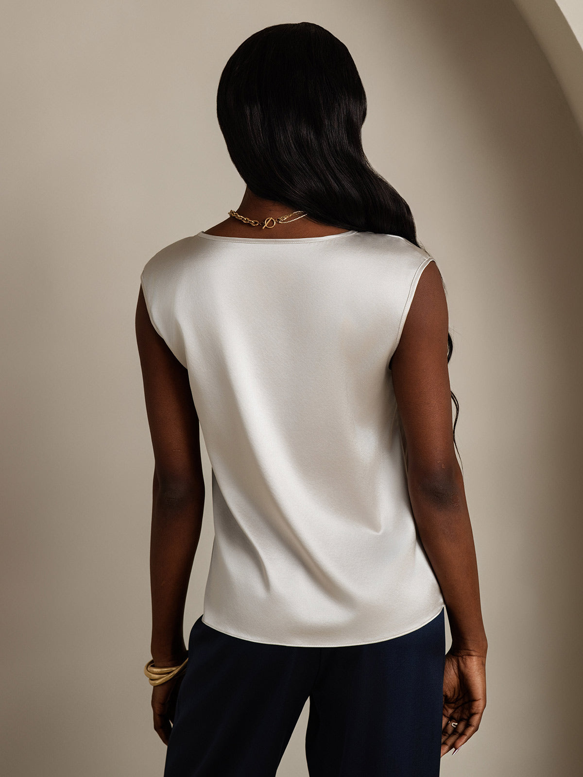 19Momme Soie Manches Capuchons Blouse