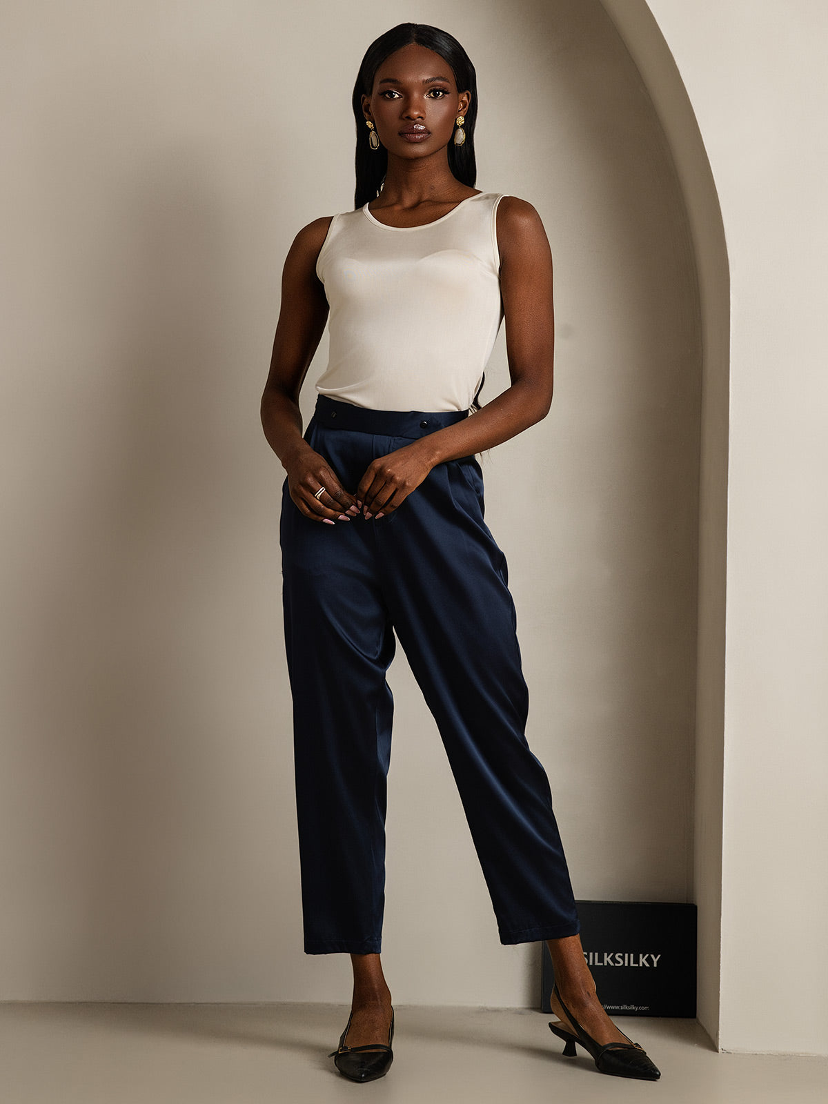 Pure Soie Lounge Col Rond Débardeur