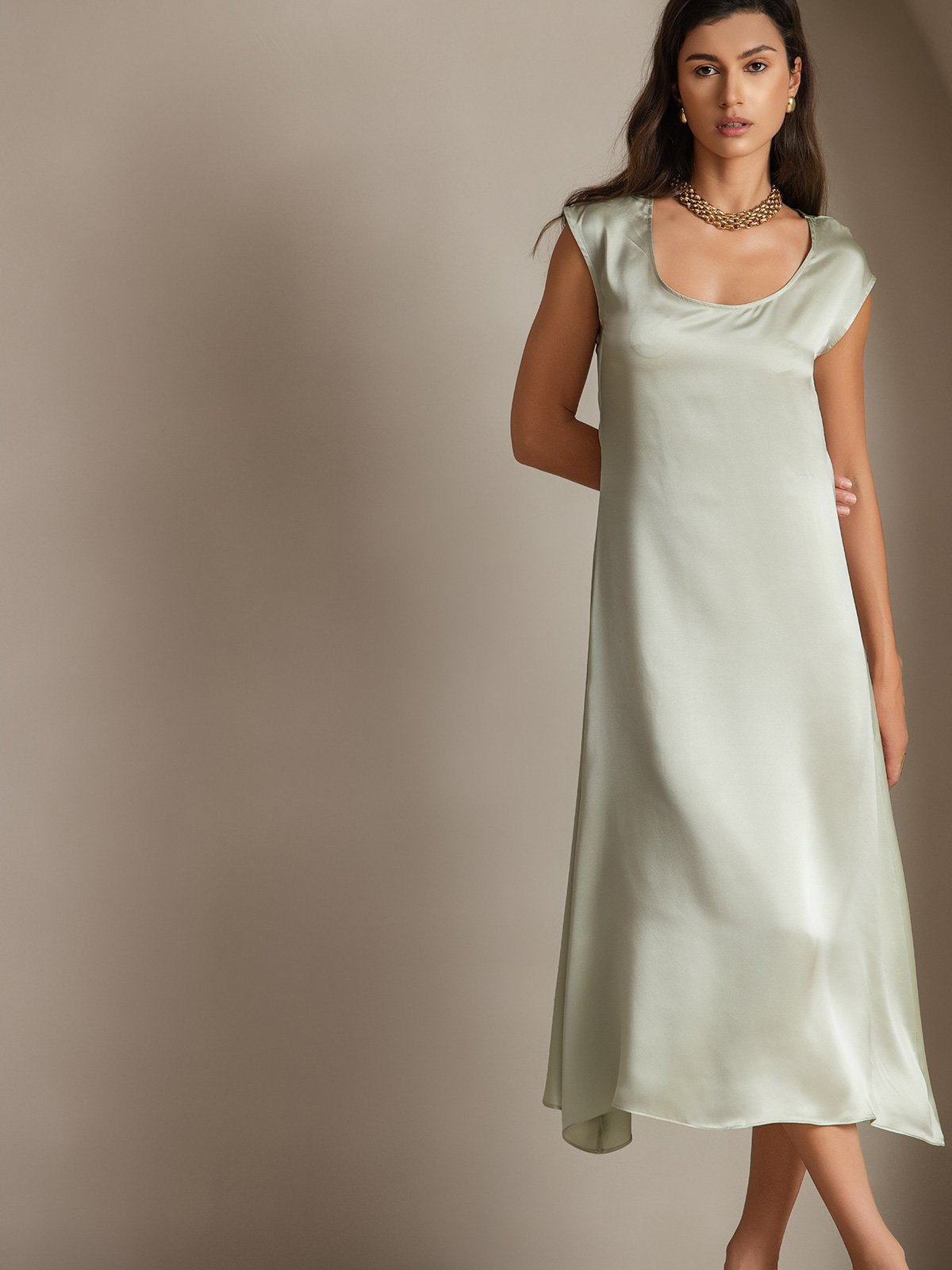 19Momme Robe Décontractée Sans Manches en Soie