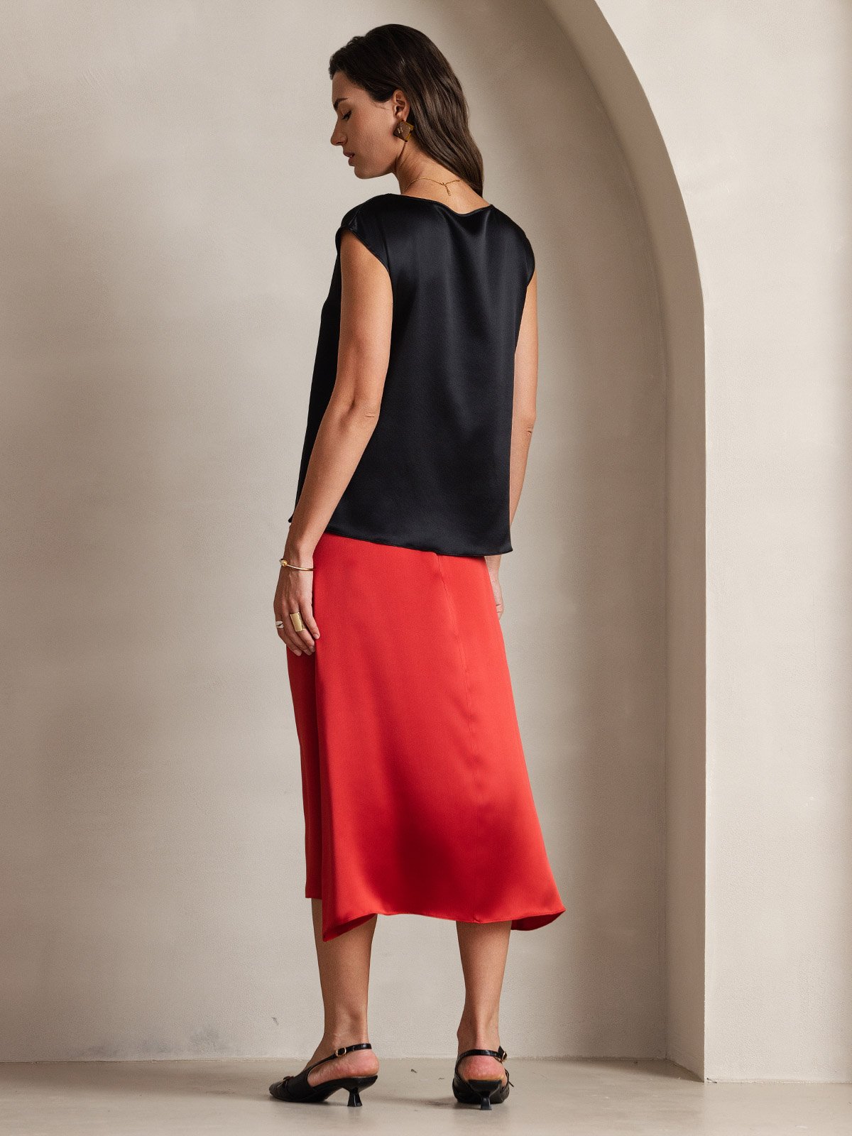 19Momme Soie Manches Capuchons Blouse