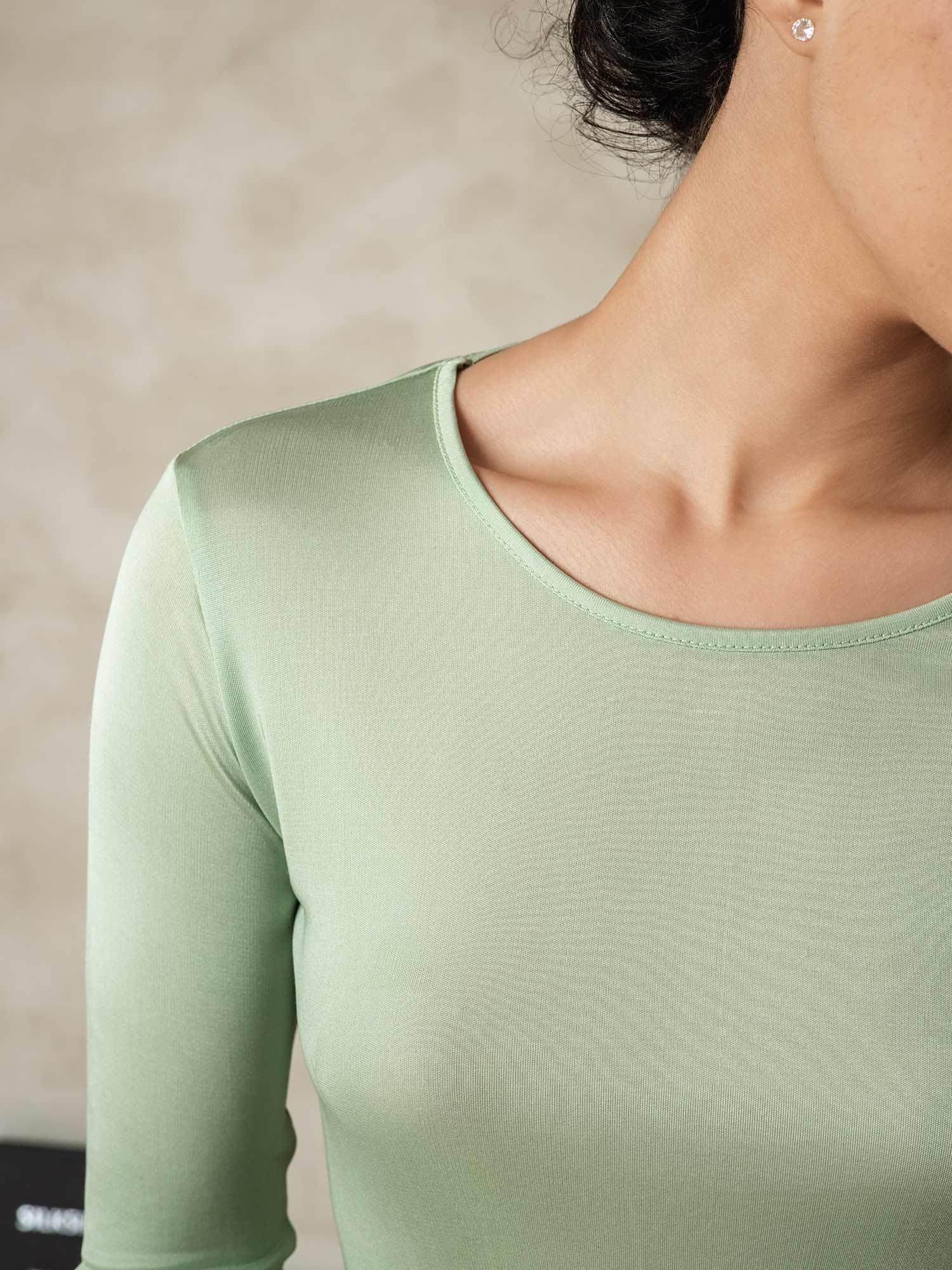 Sous-vêtements Longs À Manches Longues En Soie Pour Femmes