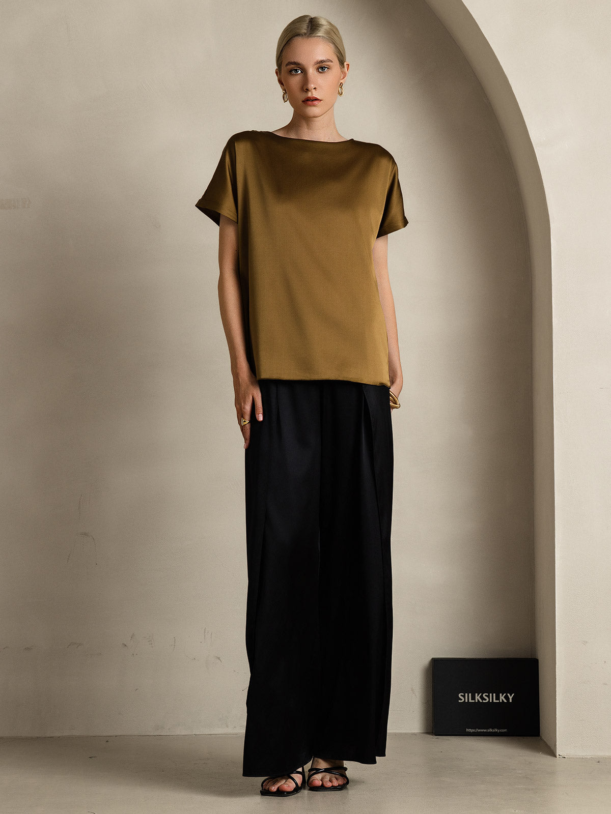 19Momme Soie Décontracté Manches Courtes T-Shirt