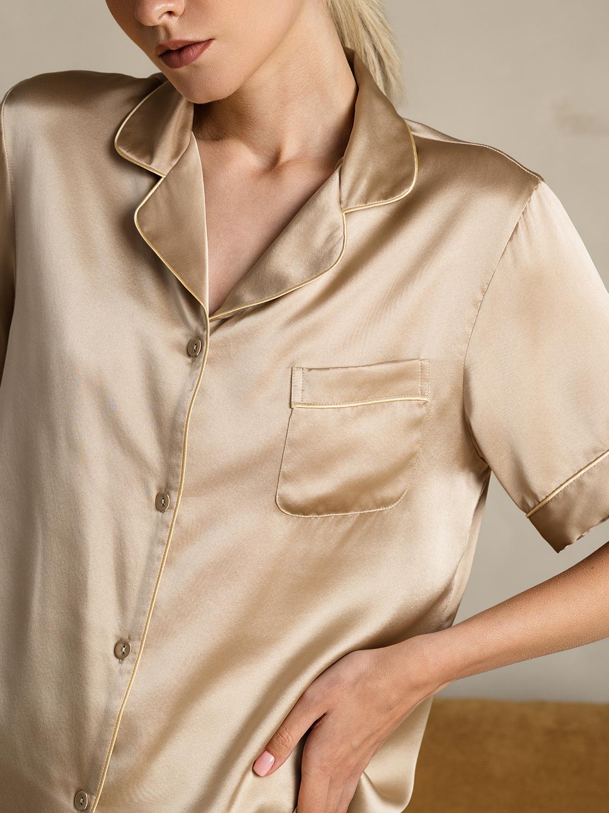 Ensemble Pyjama Court en Soie Pure