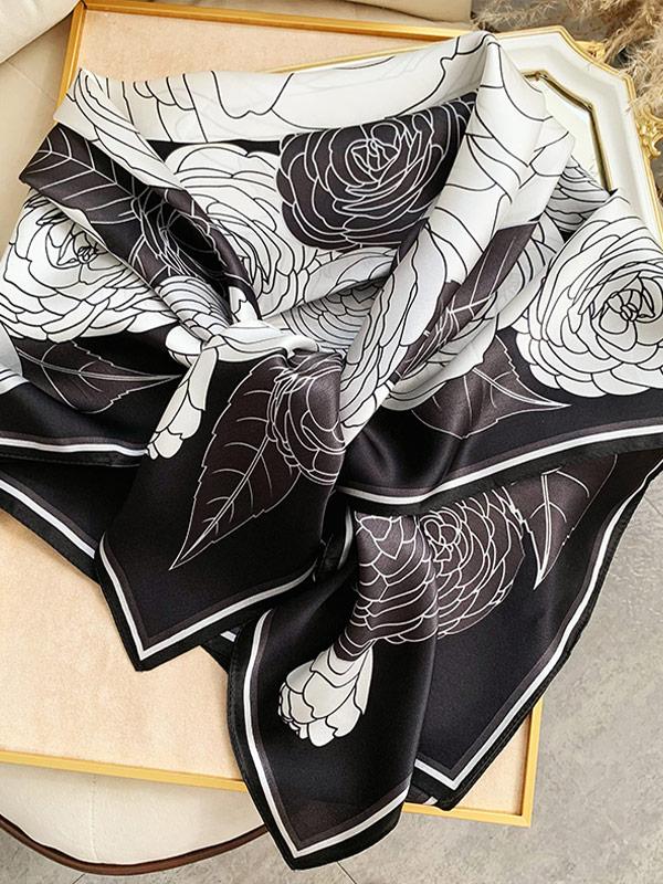 Foulard Carré en Soie Shadow Rose 90