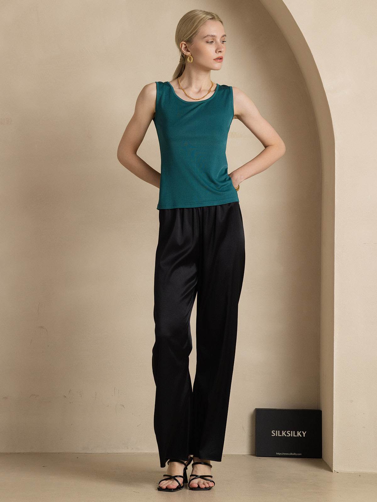 Pure Soie Lounge Col Rond Débardeur