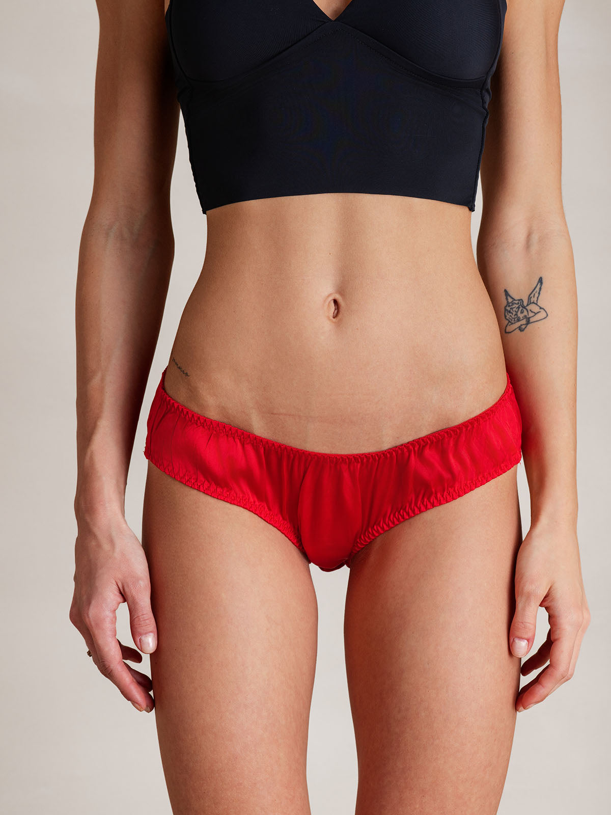 Confortable Pure Soie Tricotée Culotte (Soutien-Gorge Non Inclus)