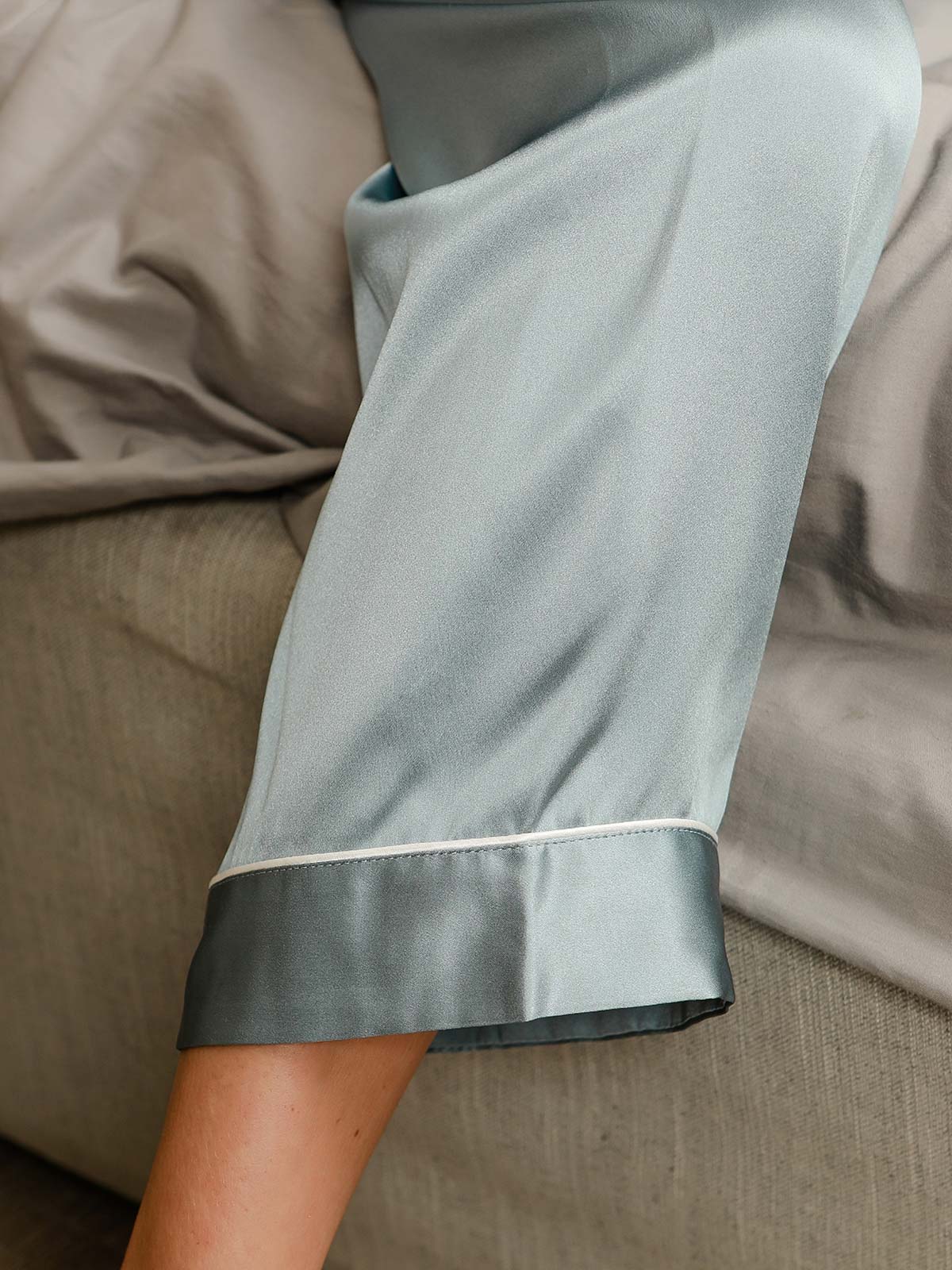 Ensemble Pyjama à Manches Longues en Pure Soie