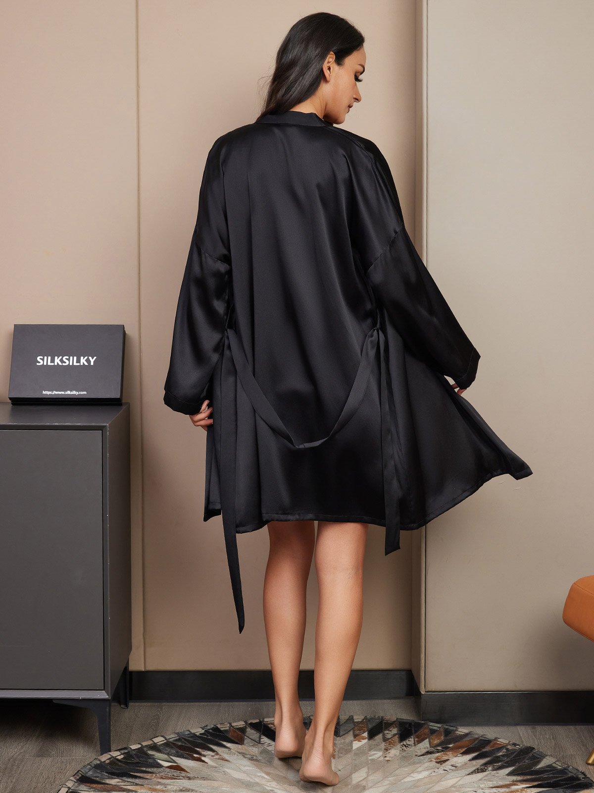 Ensemble Pyjama Court En Soie Pure Pour Femmes