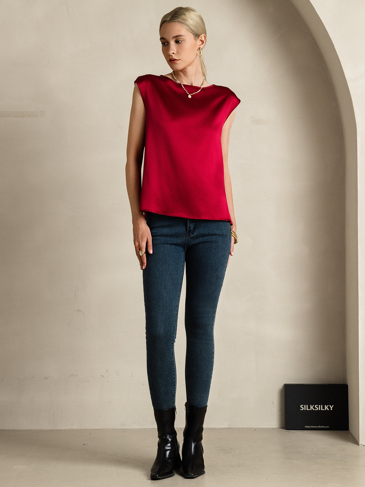 19Momme Soie Manches Capuchons Blouse