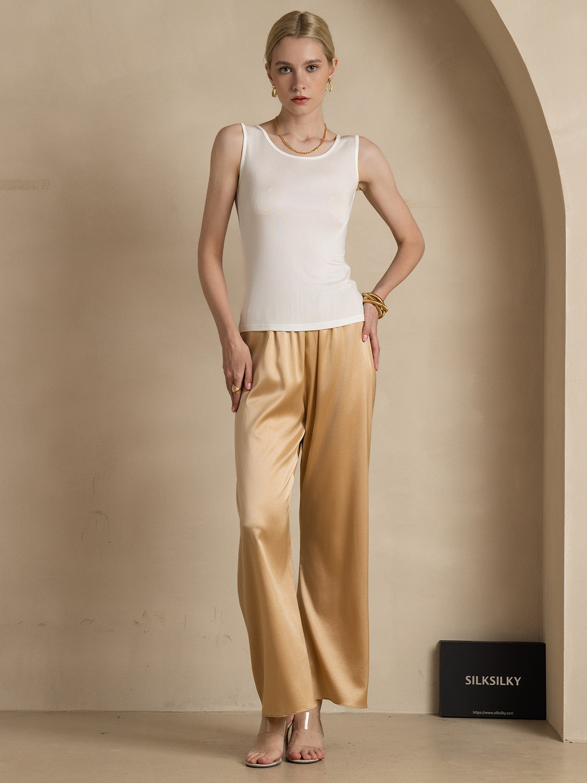 Pure Soie Lounge Col Rond Débardeur